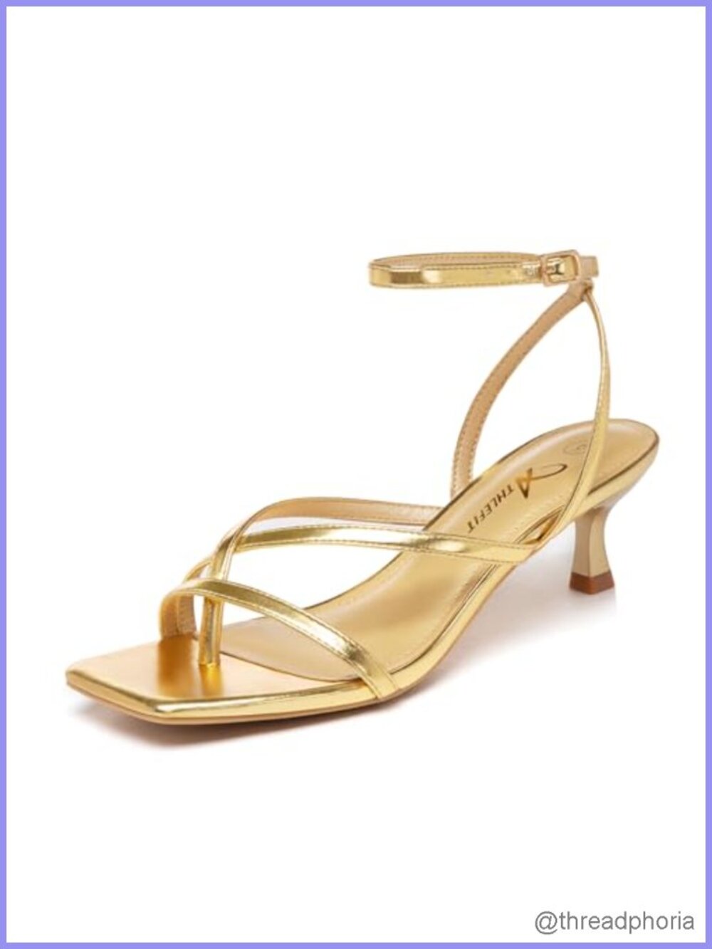 Women's Strappy Kitten Heel Sandals Square Open Toe Adjustable Ankle Strap